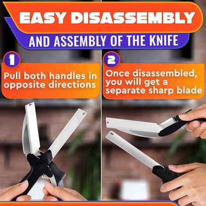 🔥2 in 1 Kitchen Scissors for Food – Stainless Steel Blade & Plastic Cutting Board Scissors