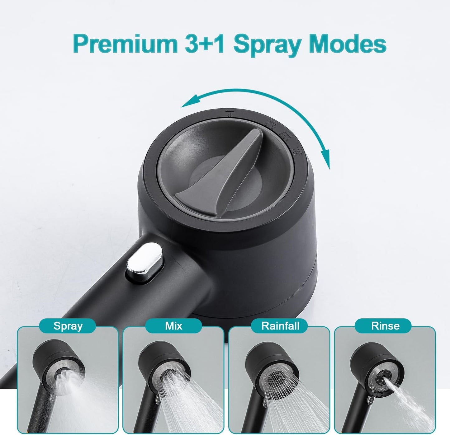 🎖️High Pressure Shower HeadS with Pause Switch 4 Spray Modes