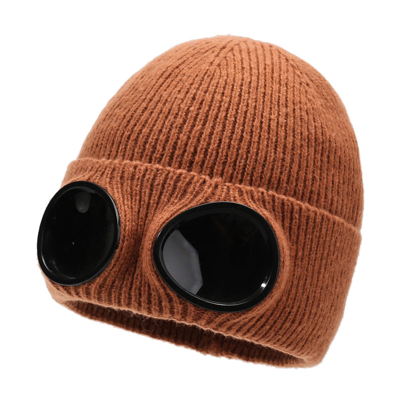 🎖️MansWill Winter Beanie Hat with Removable Goggles for Men & Women