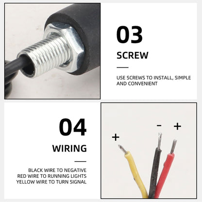🎖️2pcs Motorcycle LED Handle Light Bar End Indicator for Car Turn Signal