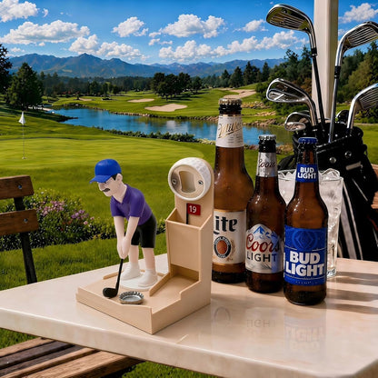 🎖️Golf Bottle Opener Game, Automatic Beer Cap Launcher & Catcher