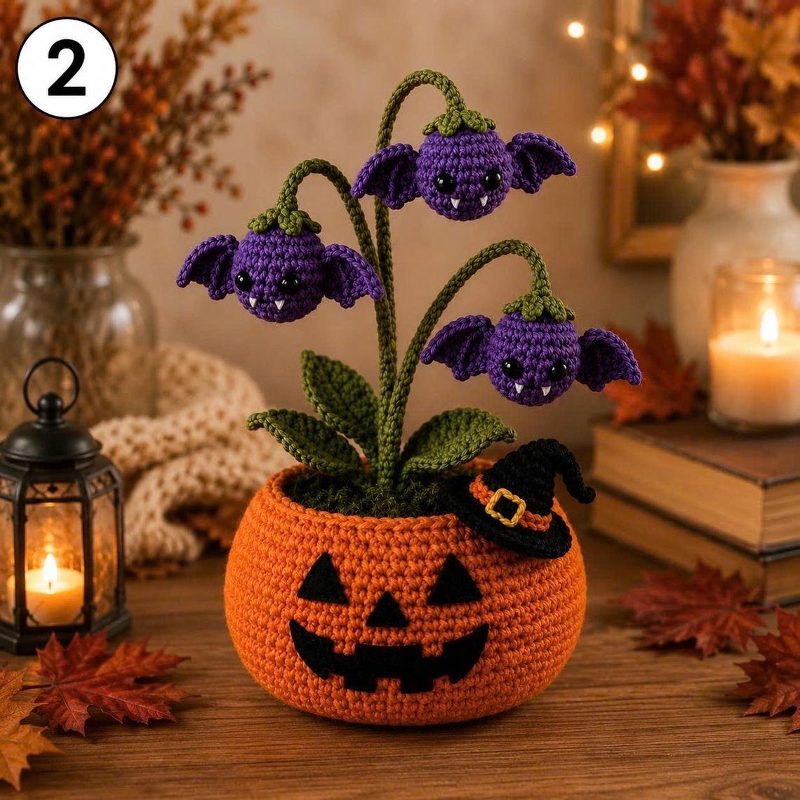 🎖️Crochet Halloween Pumpkin Ghost Pot, Spooky Pumpkin Decor