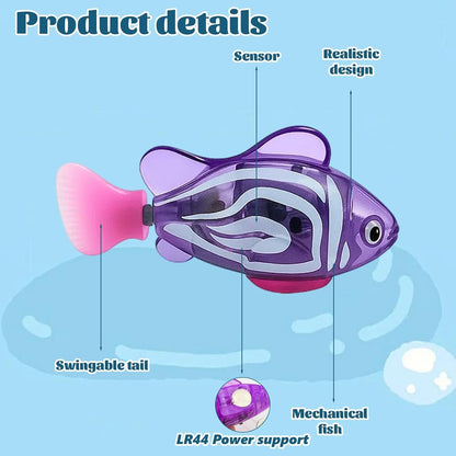 🎖️Swimming Robot Fish – LED Light Up Interactive Toy for Water