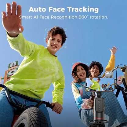 🎖️Auto Face Tracking Phone Holder with Gesture Control, 360° Auto Rotating
