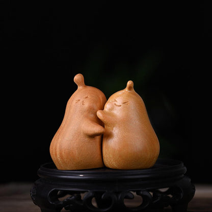 🎖️Golden Rosewood Couple Figurines: Meaningful Anniversary Gift, Unique Never Part Couples Gift