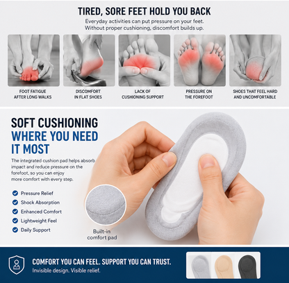 ✨Stop Foot Pain & Slipping – Invisible Anti-Slip Cushion Socks
