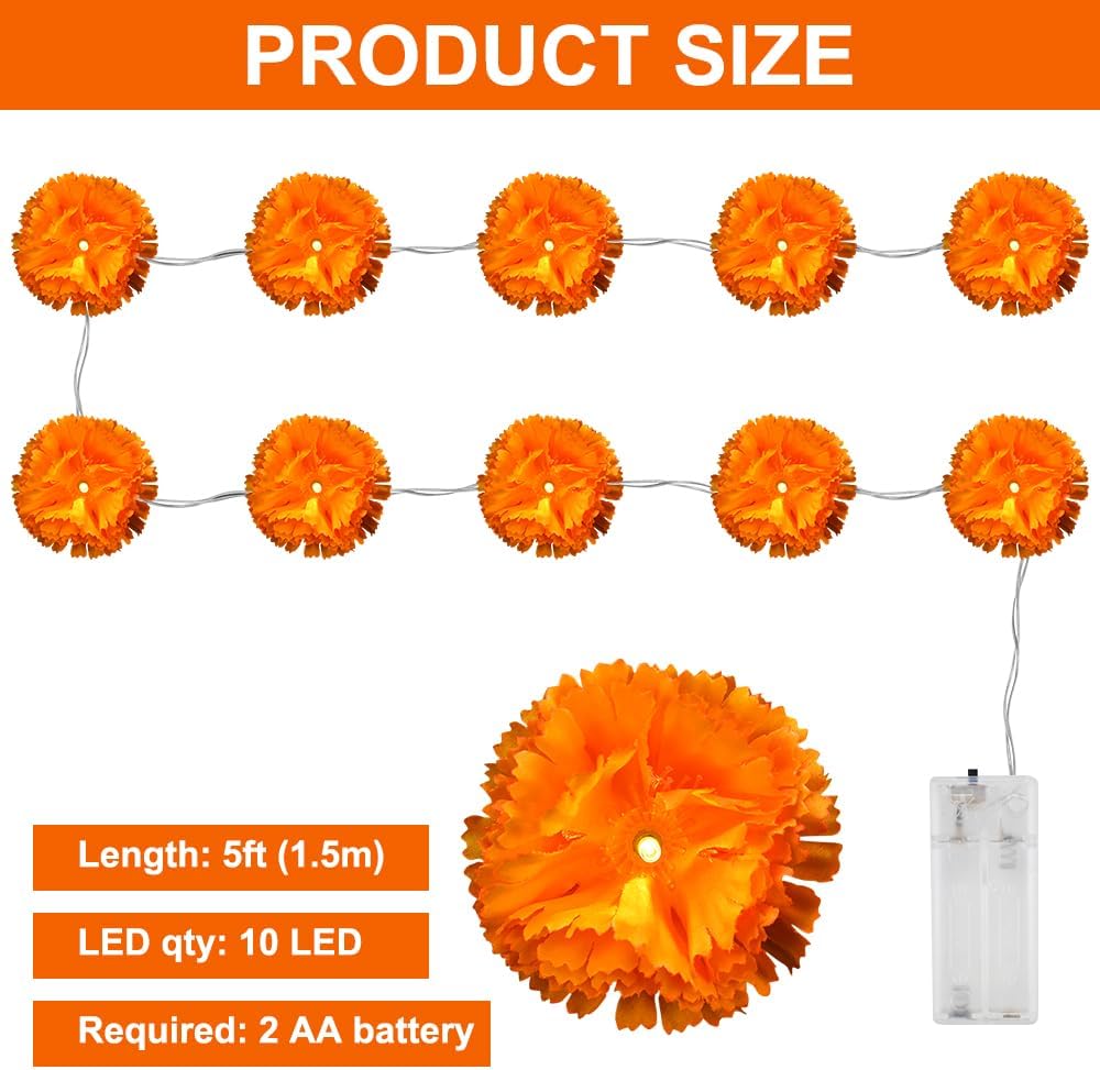 🎖️Lighted Marigold Garland