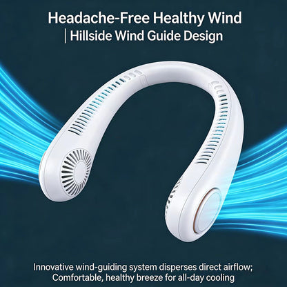 🎖️New Mini Neck Mounted Fan Portable Bladeless Neck USB Rechargeable Air Cooler