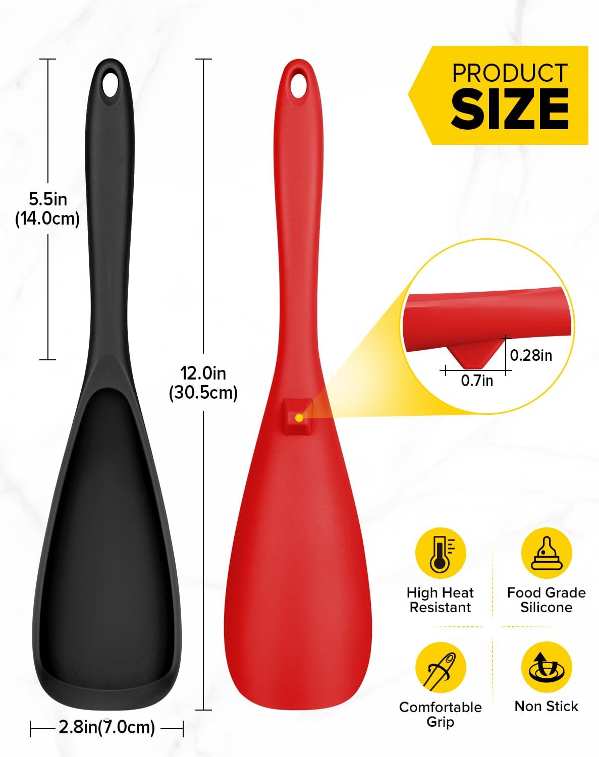🎖️Pack of 2 Cooking Spoons for Non stick Cookware