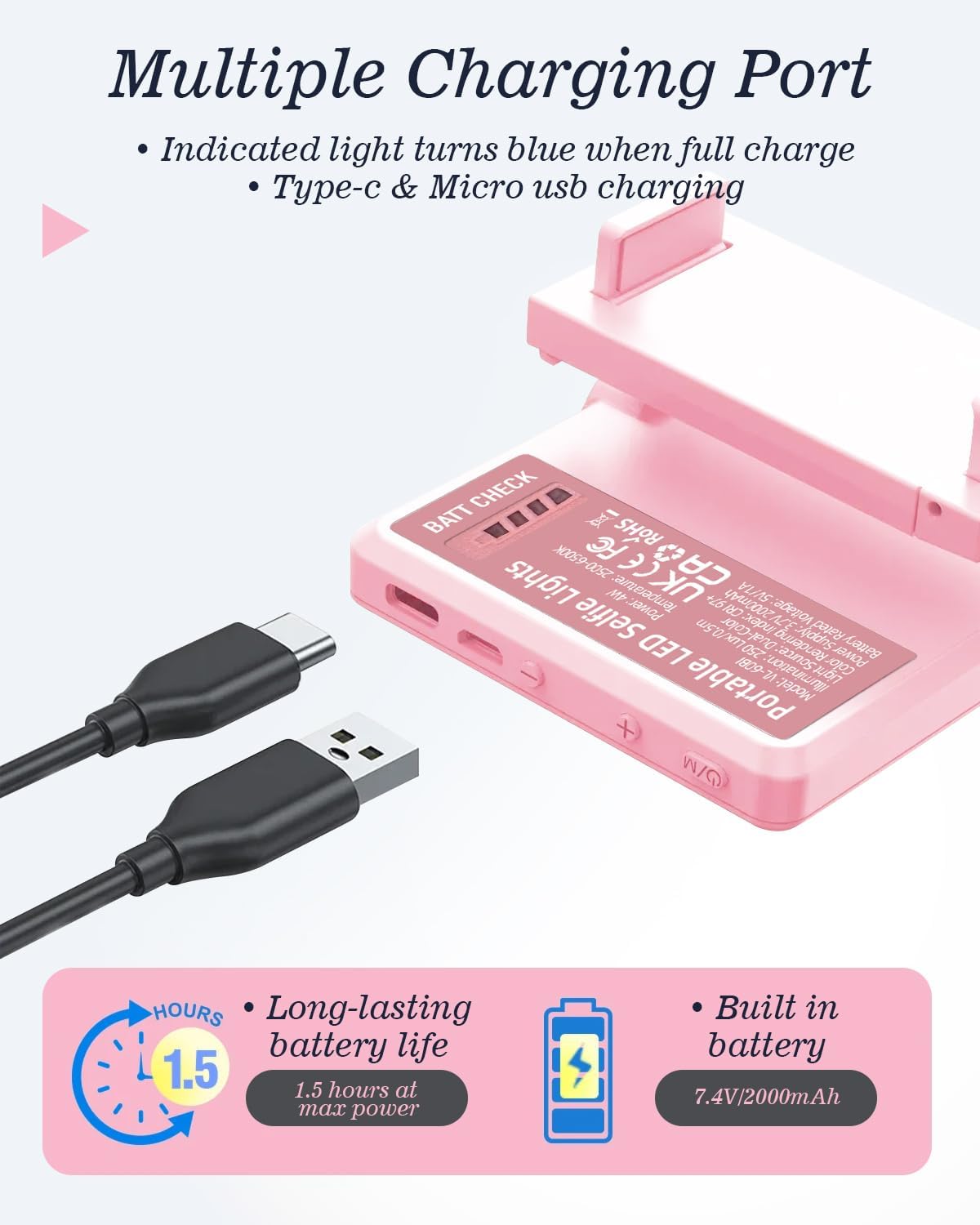🎖️60 LED Portable Selfie Light Video Conference Lighting