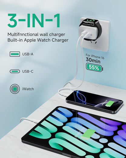 🎖️3-IN-1 Apple Watch Charger Block