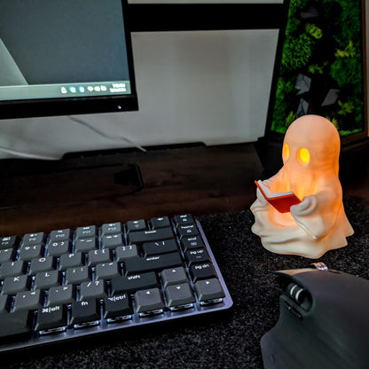 🎖️Ghost Reading Book, Bookshelf Decor, Cute Ghost Tealight Figurine