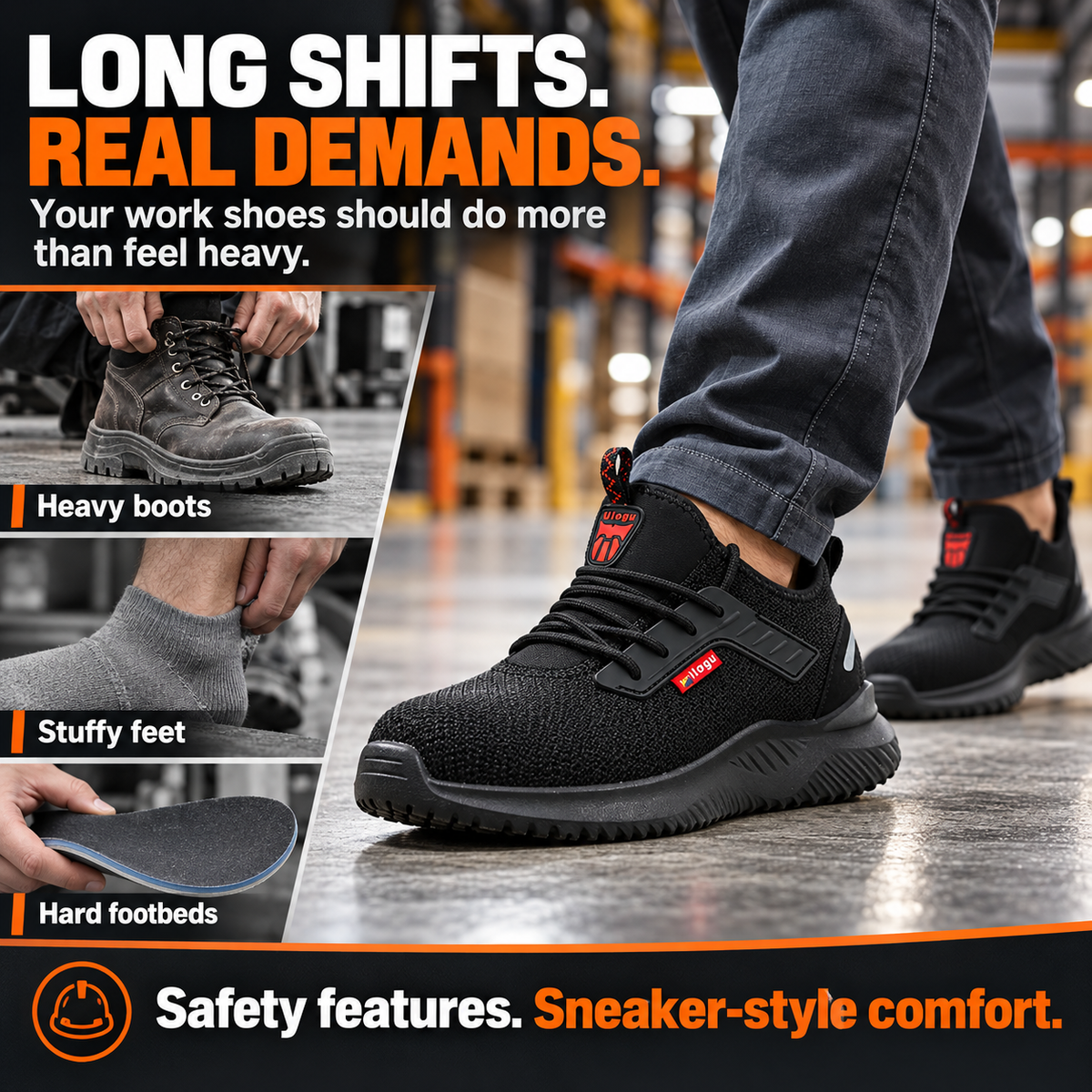 🔥Lightweight Waterproof Steel Toe Safety Sneakers