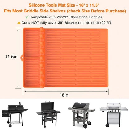 ✨🌞Summer Sale 49% OFF🍖Silicone BBQ Side Shelf Mat — Keep Tools Clean & Close