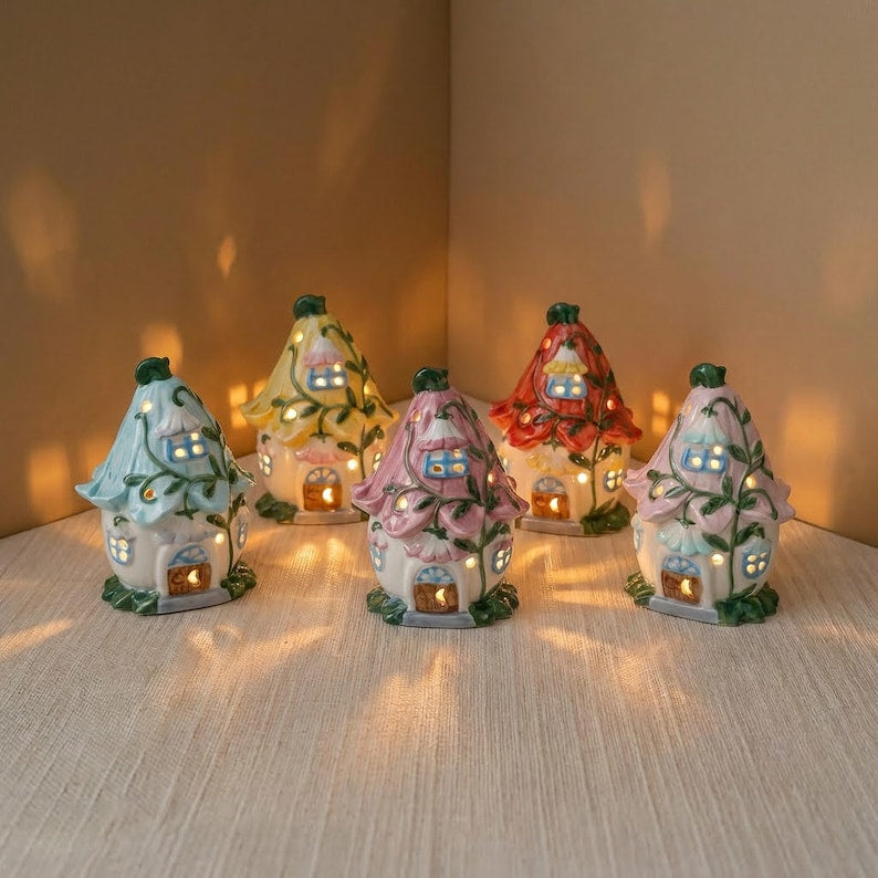 ✨Ceramic Fairy Cottage Desk Light