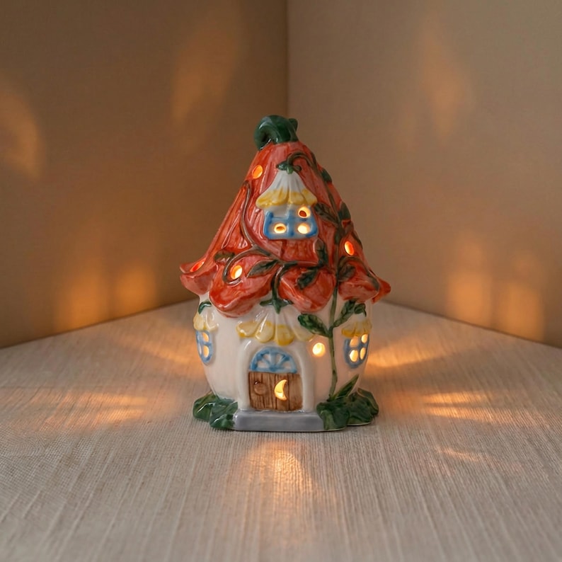 ✨Ceramic Fairy Cottage Desk Light