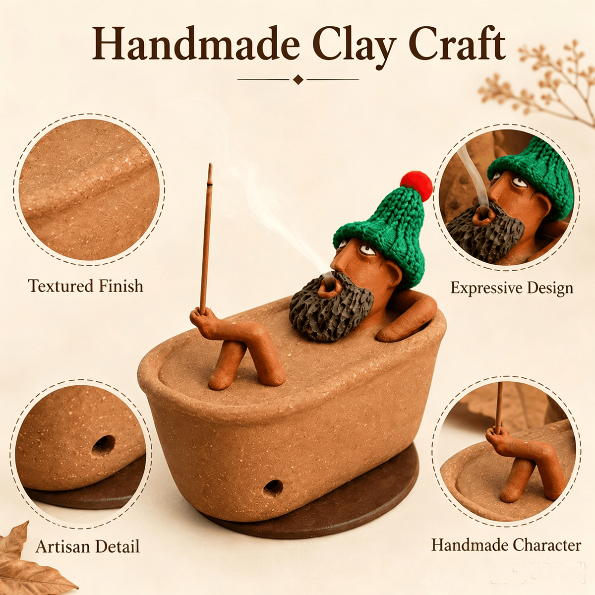 ✨ Lazy Bath Man Incense Burner 🛁🧘