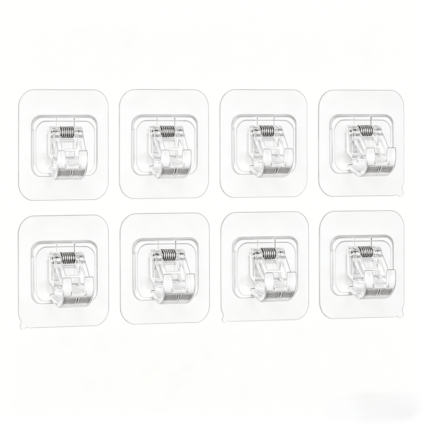 ✨8PCS Curtain Rod Brackets with Clips – Transparent Drapery Hooks 🚪