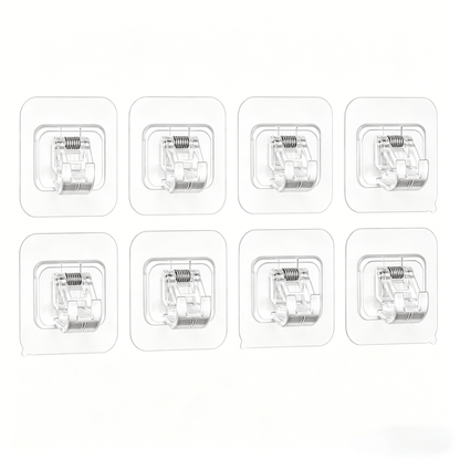 ✨8PCS Curtain Rod Brackets with Clips – Transparent Drapery Hooks 🚪