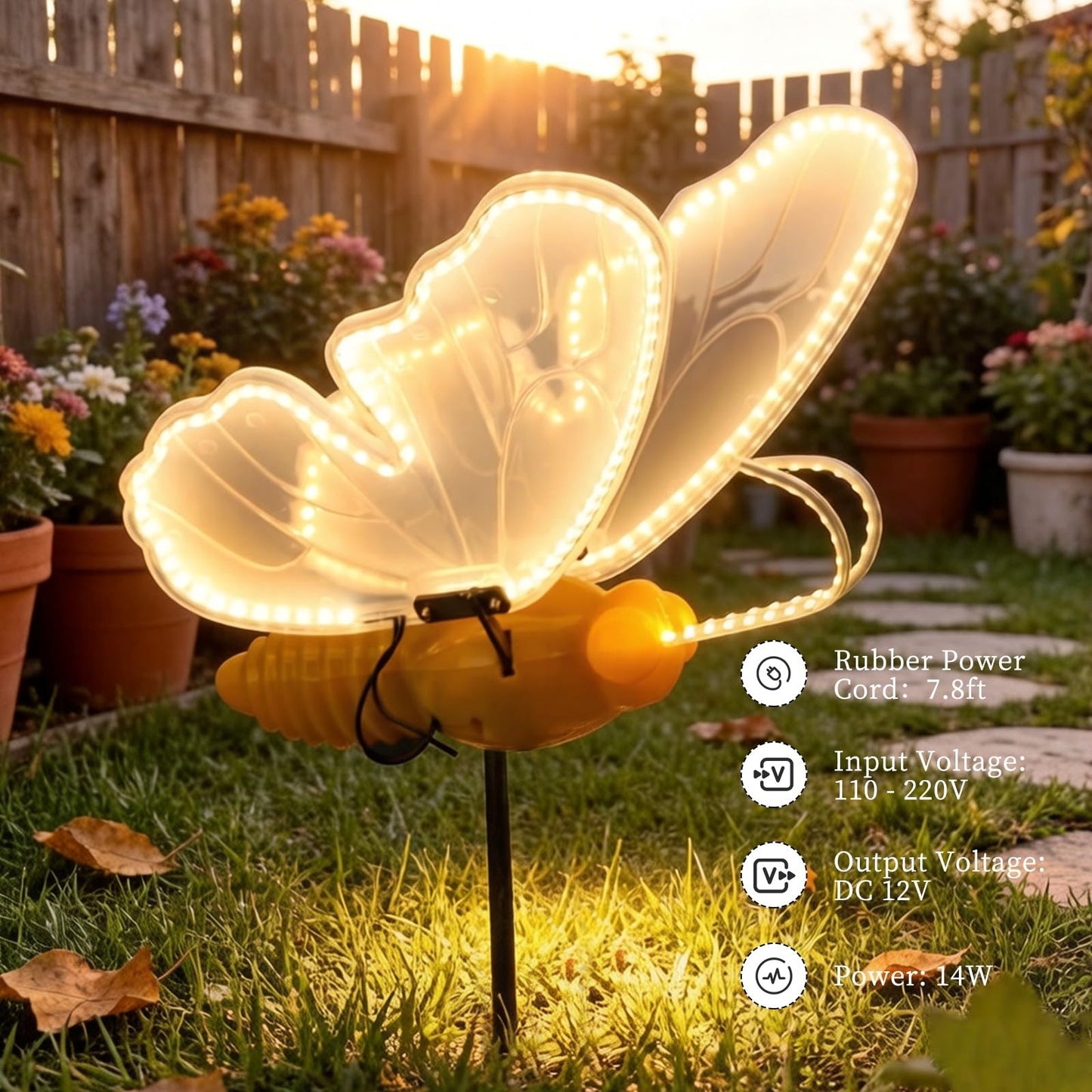 🔥Waterproof Glowing Fluttering Butterfly Light