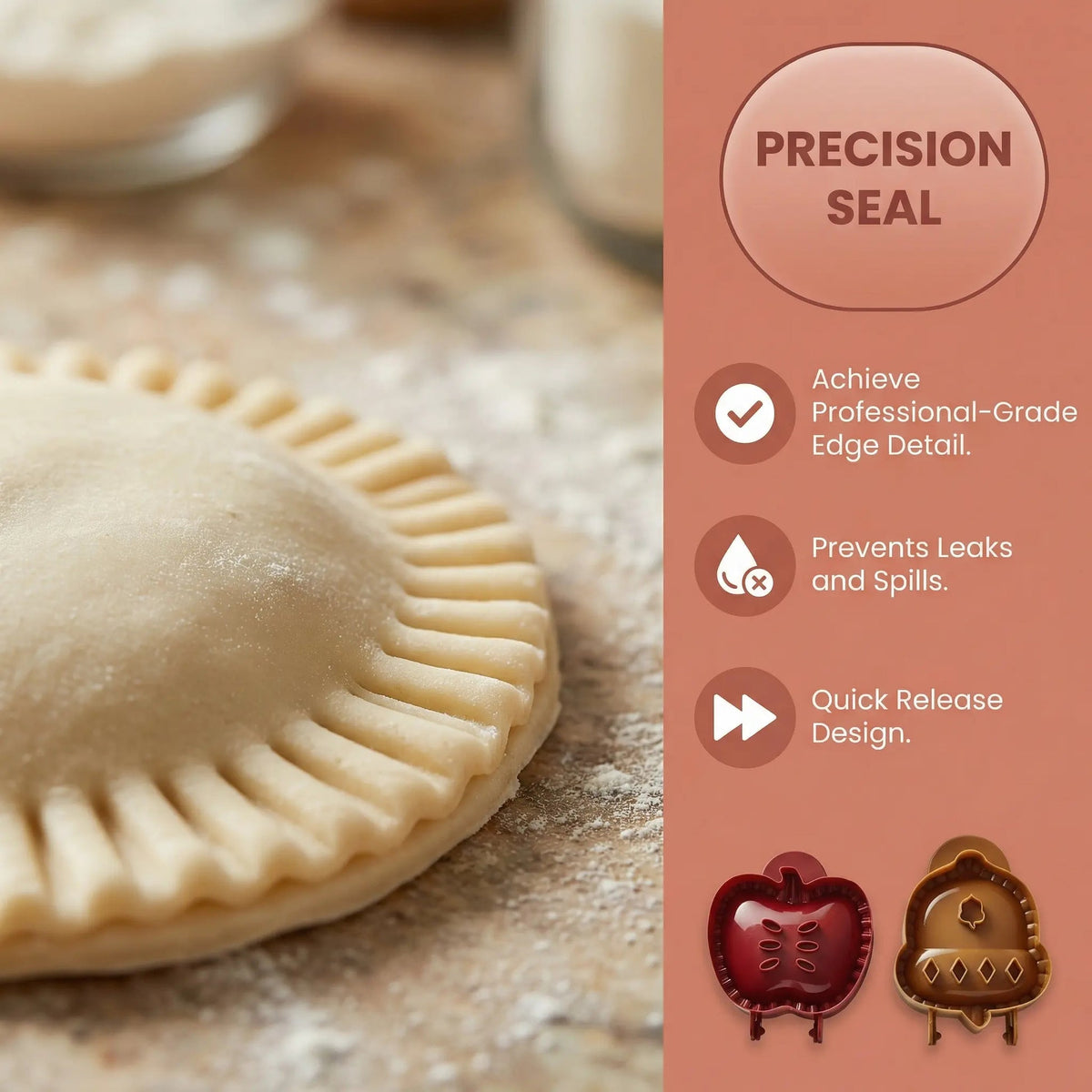 🔥3Pcs Set Classic Mini Hand Pie Molds, Pocket Pie Press, Dough Pocket Pie Presser Molds