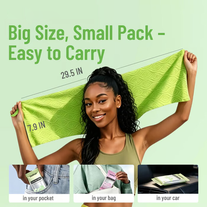 ✨Cooling Towels & XL Menthol Cooling Wipes for Summer Heat, Sports, Travel & Outdoor Relief