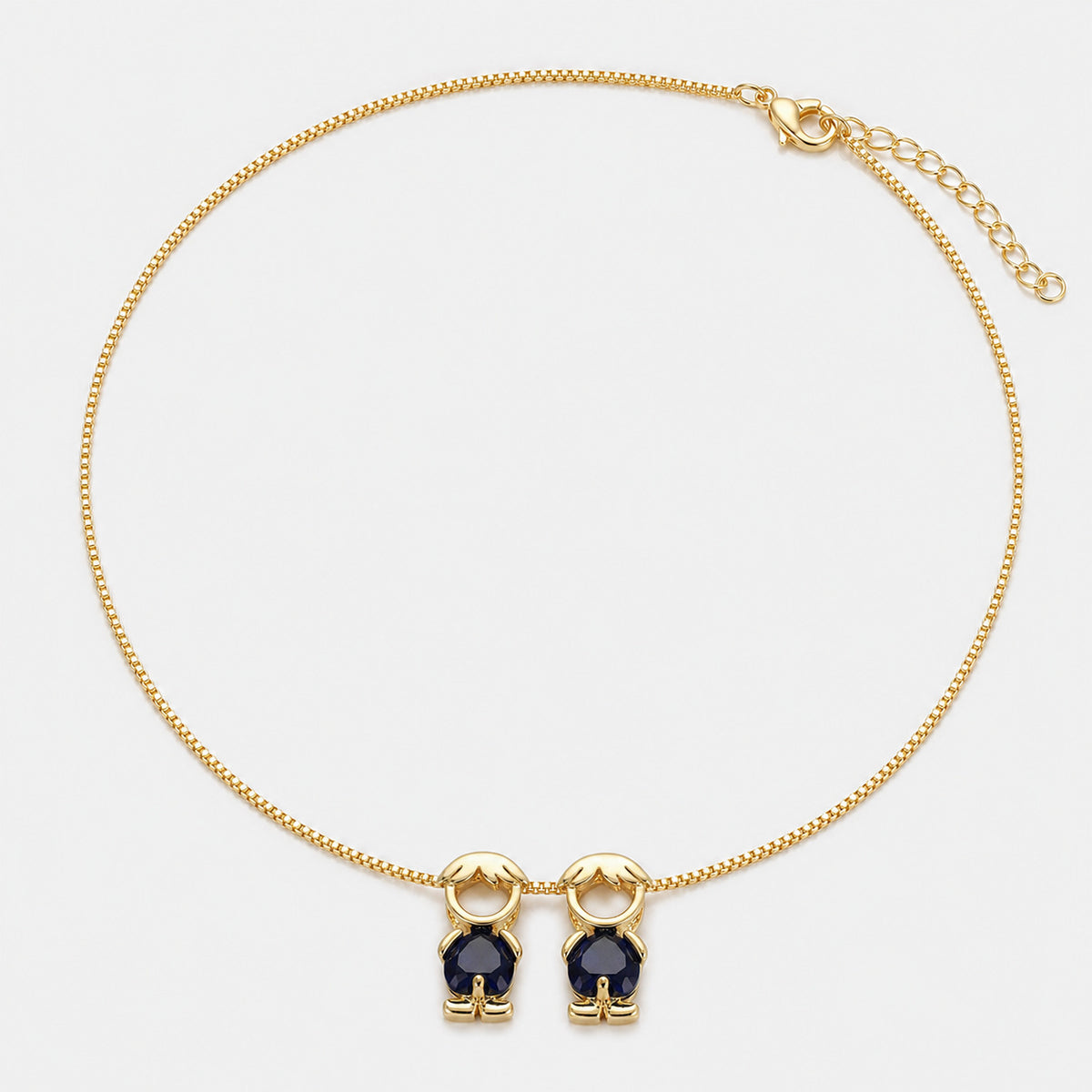 🔥Brass Custom Heart Birthstone Necklace With 1-6 Family Charms