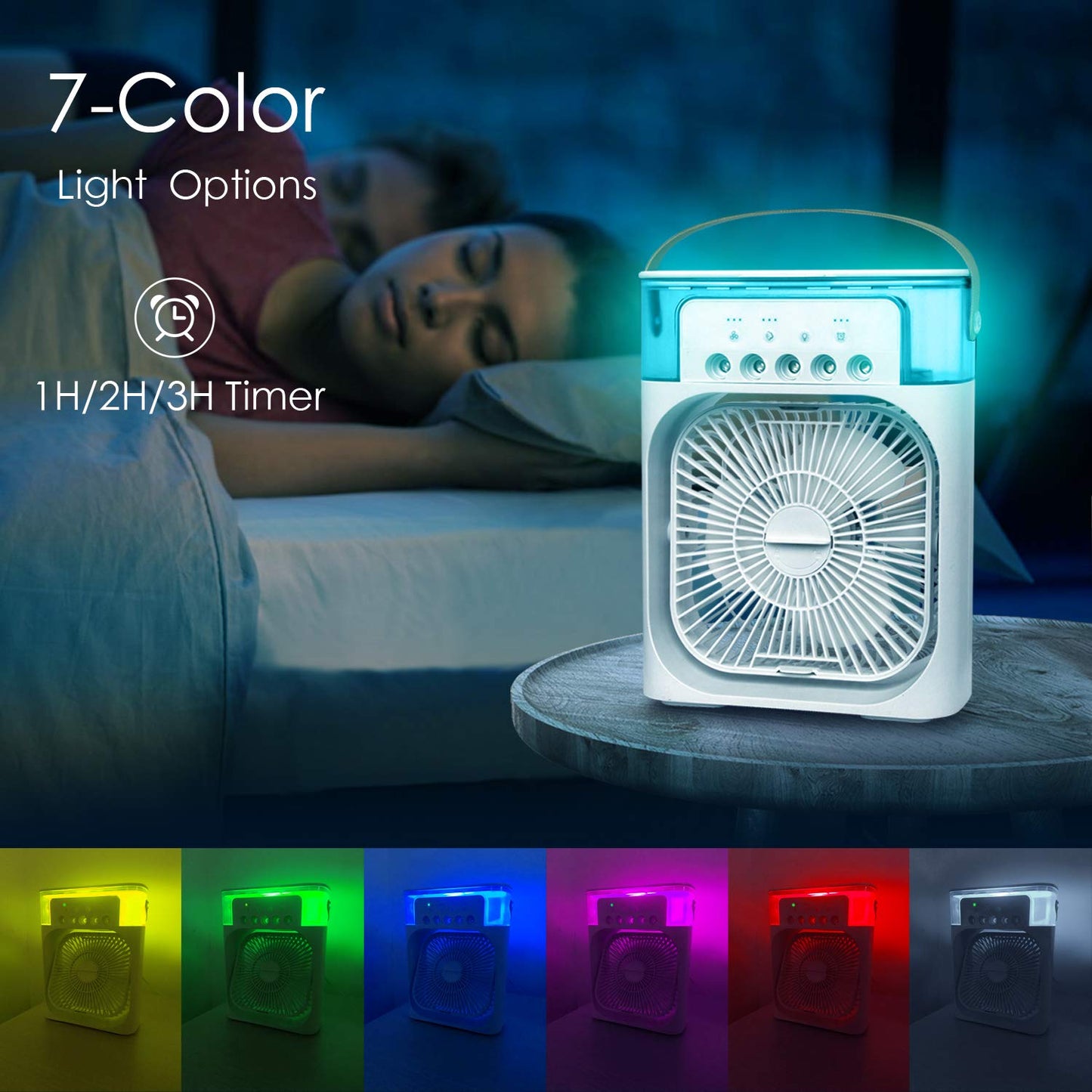 🔥Mini USB Desk Fan with Misting Spray – 3 Wind Speeds, Timer and Spray Modes