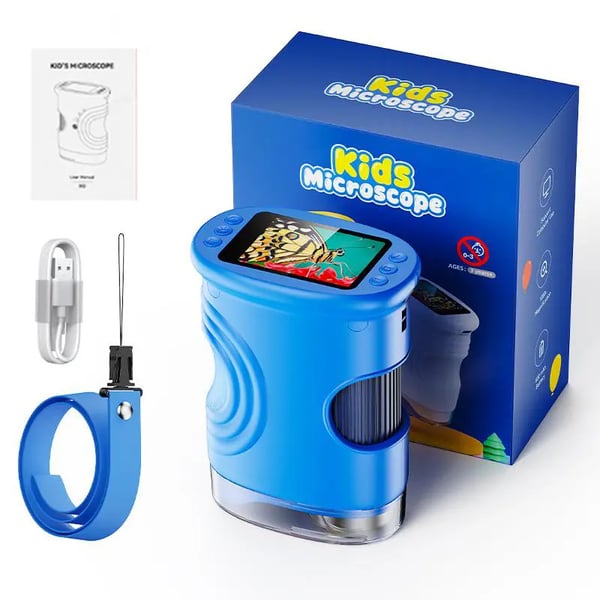 🔥【2026 Upgrade】1000X Handheld Microscope for Kids with 4K 2.0" Screen, Photo & Video Camera