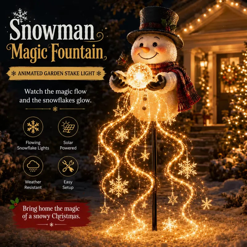 ✨Snowman Magic Fountain Solar Christmas Garden Light⛄