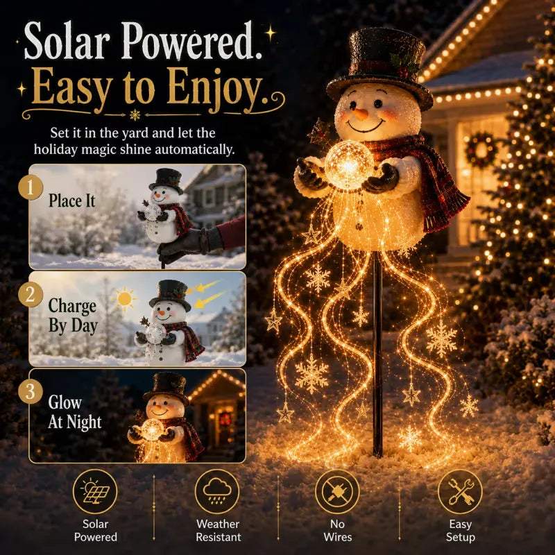 ✨Snowman Magic Fountain Solar Christmas Garden Light⛄