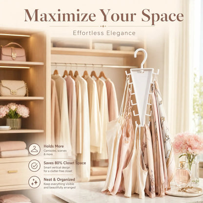✨Buy More Save More✨V-Shaped 12-Hook Closet Organizer – 360° Rotation, Space-Saving