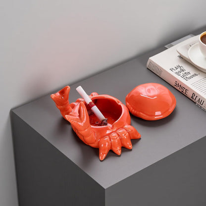🎖️Crab Decor,Ashtray with Lid
