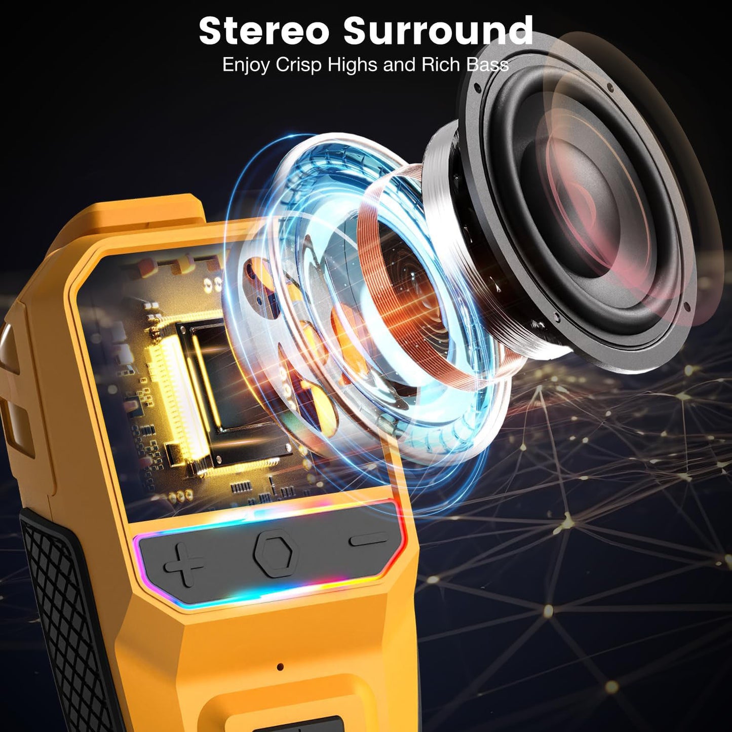 🎖️Clip on Bluetooth Speaker with RGB/Flashlight