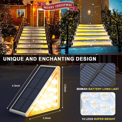 🎖️LED Solar Step Lights Waterproof Outdoor Stair Lights