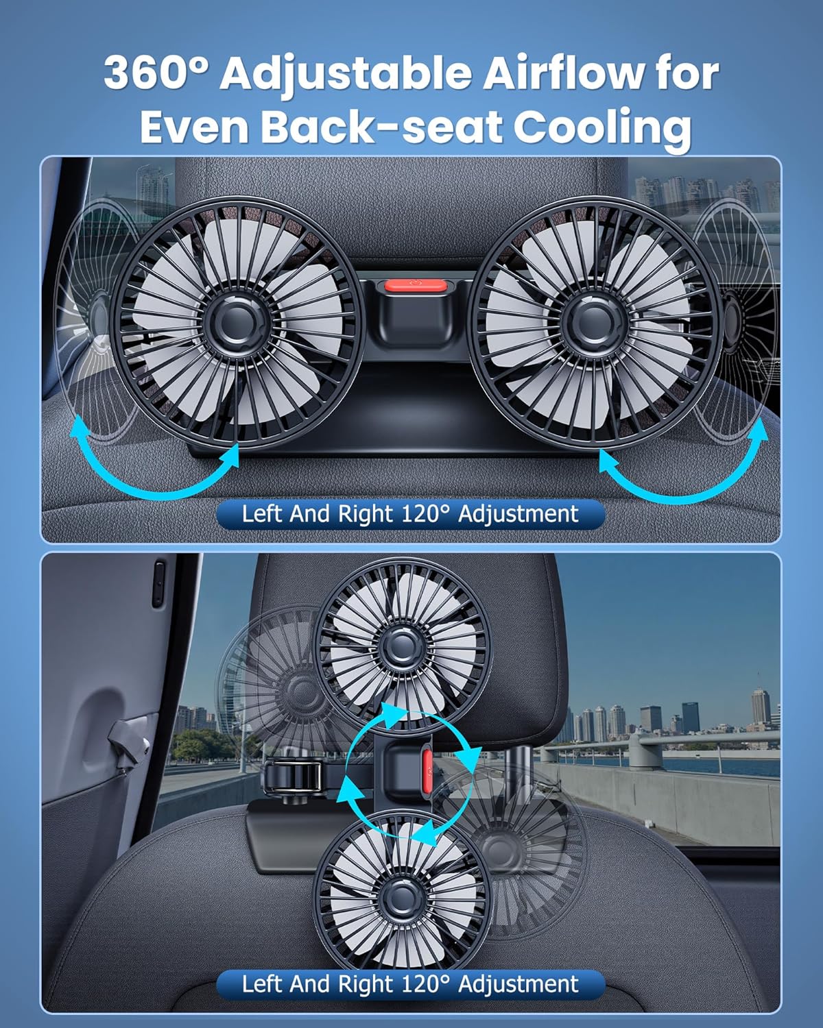 🎖️Car Seat Fan Summer Essential