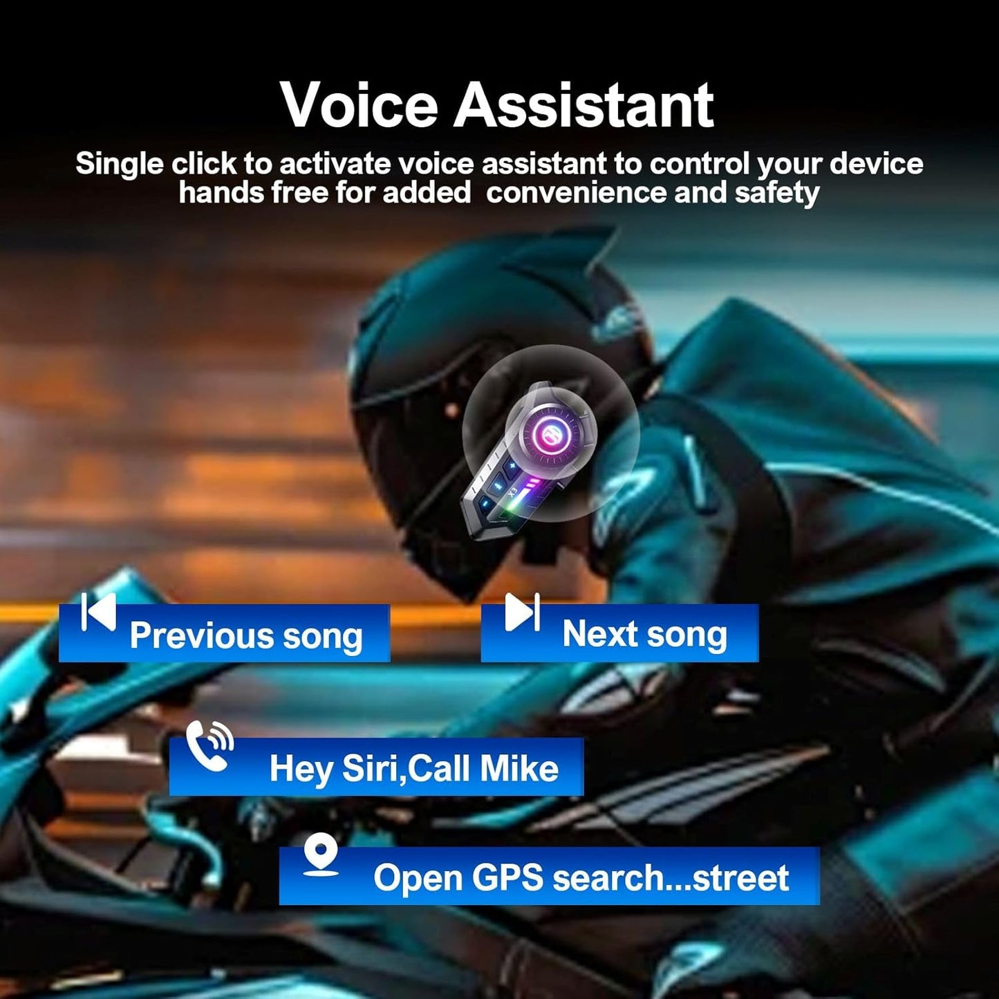 🎖️Motorcycle Bluetooth Headset with Voice Assistant