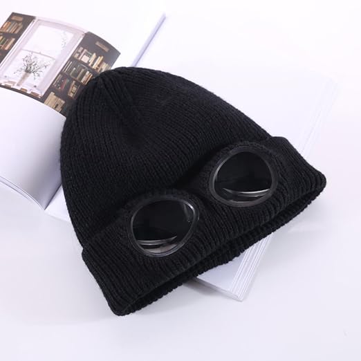 🎖️MansWill Winter Beanie Hat with Removable Goggles for Men & Women
