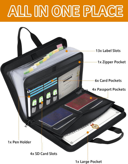 🎖️Important Document Organizer Folio Accordion File Organizer
