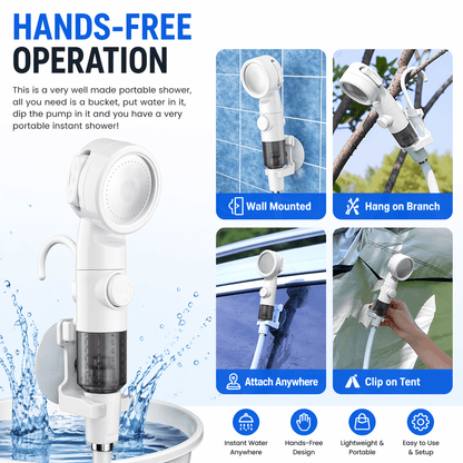 🔥Portable Camping Shower Pump | Rechargeable Outdoor Shower Kit