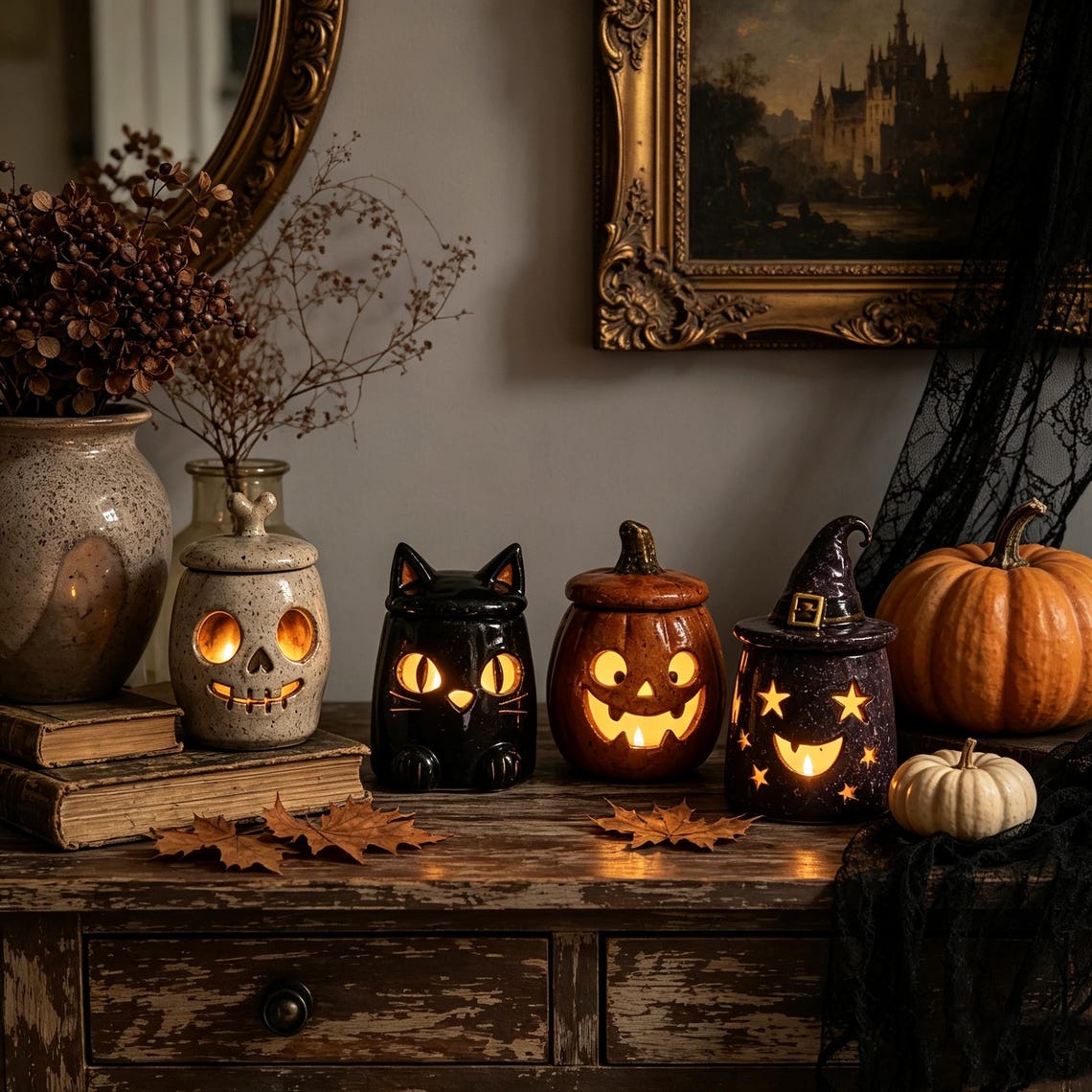 🎖️Monster Tea Light Holder, Handmade Ceramic Halloween Candle Holder
