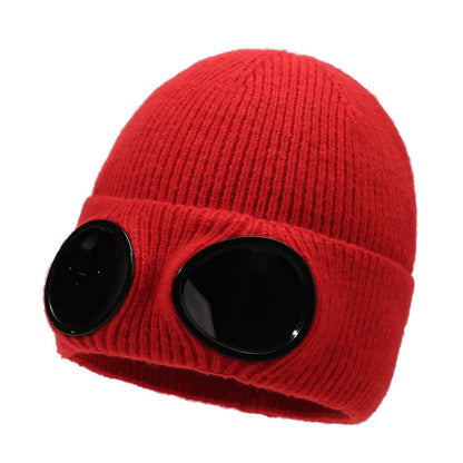 🎖️MansWill Winter Beanie Hat with Removable Goggles for Men & Women