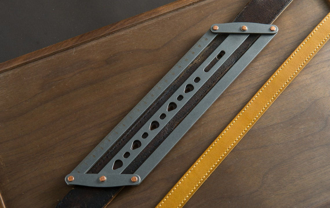 🎖️Adjustable Leather Belt Hole Punch | Stainless Steel Ruler Tool for Belts & Straps