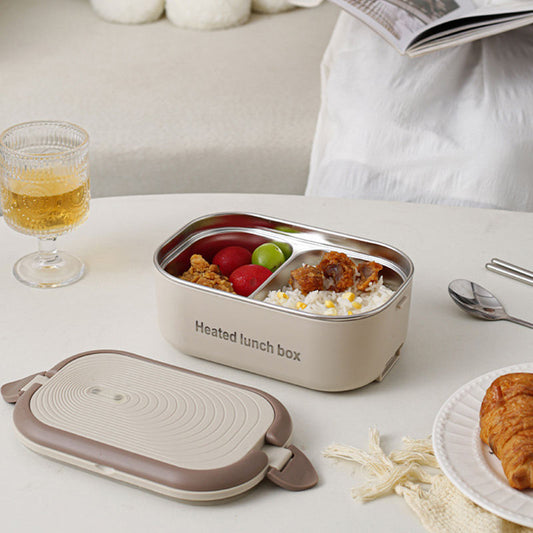 🎖️Electric Lunch Box, 304 Stainless Steel Dual Compartment Heated Container