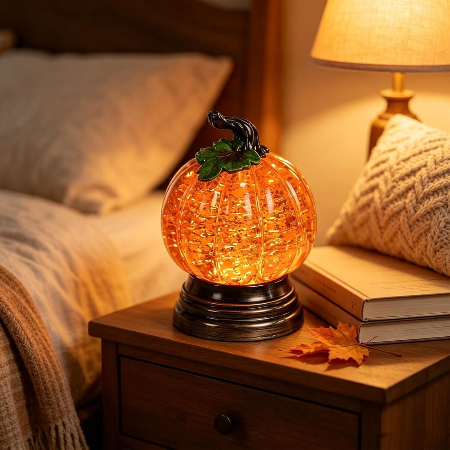 🎖️Halloween Glitter Lighted Pumpkin Snow Globe