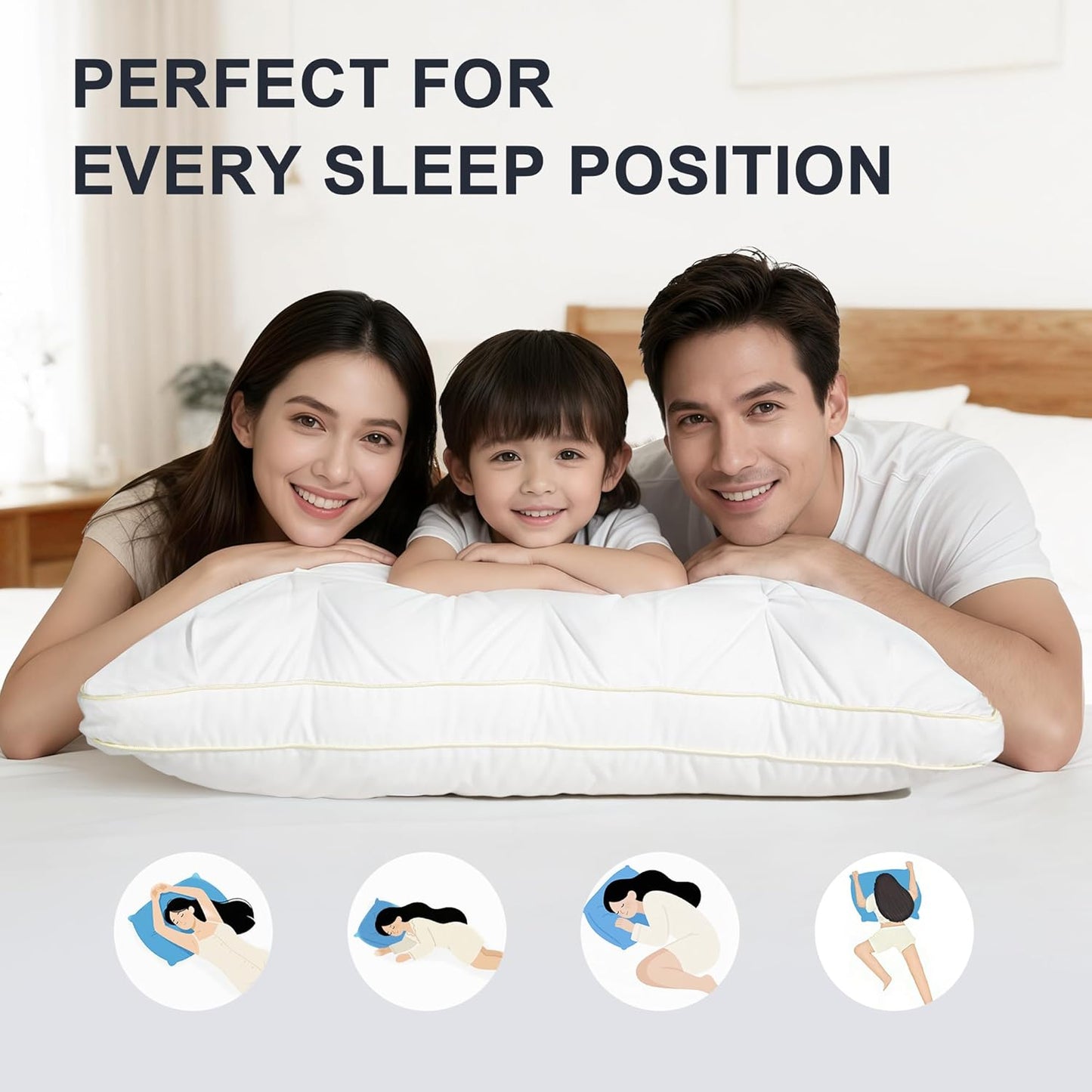 🎖️5-Star Hotel Plush Pillows: Fluffy Support, Zero Neck Pain