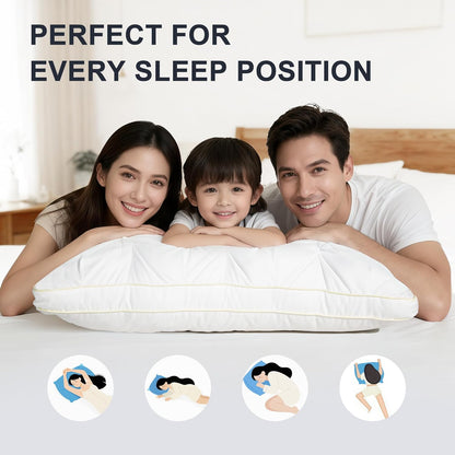 🎖️5-Star Hotel Plush Pillows: Fluffy Support, Zero Neck Pain
