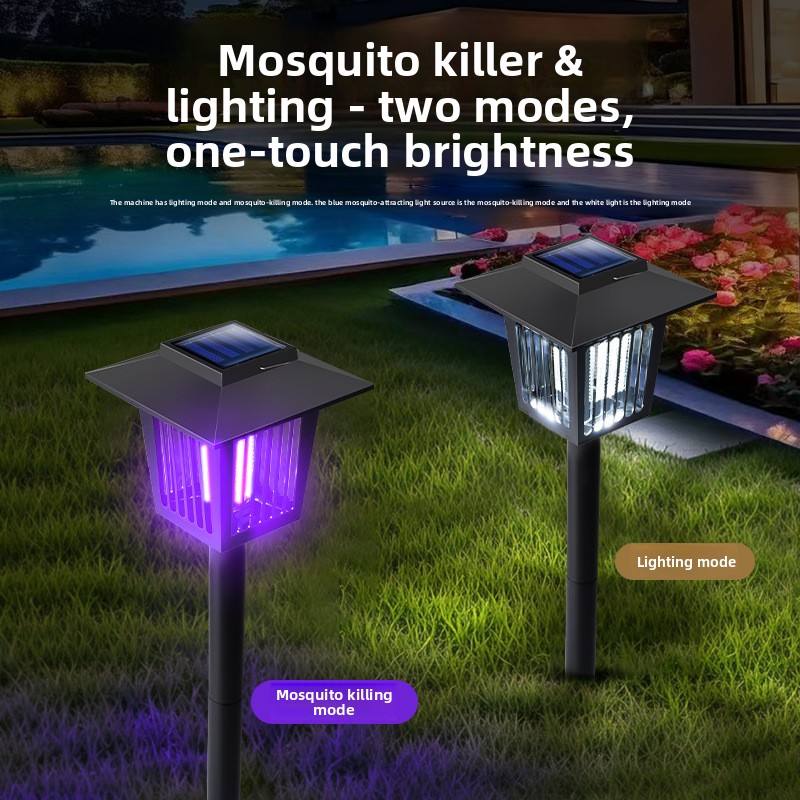 🎖️Solar Powered Waterproof Bug Zappers with Non-Toxic Purple LED Light IP33😊