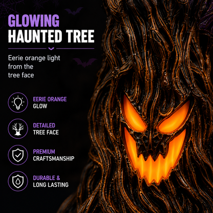 🔥Lighted Halloween Ferris Wheel Resin Decoration with Haunted Tree and Ghosts 👻