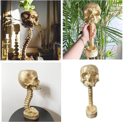 🎖️Resin Skull Planter Pot Gothic Home Decor Realistic Skull Shape Flower Pot